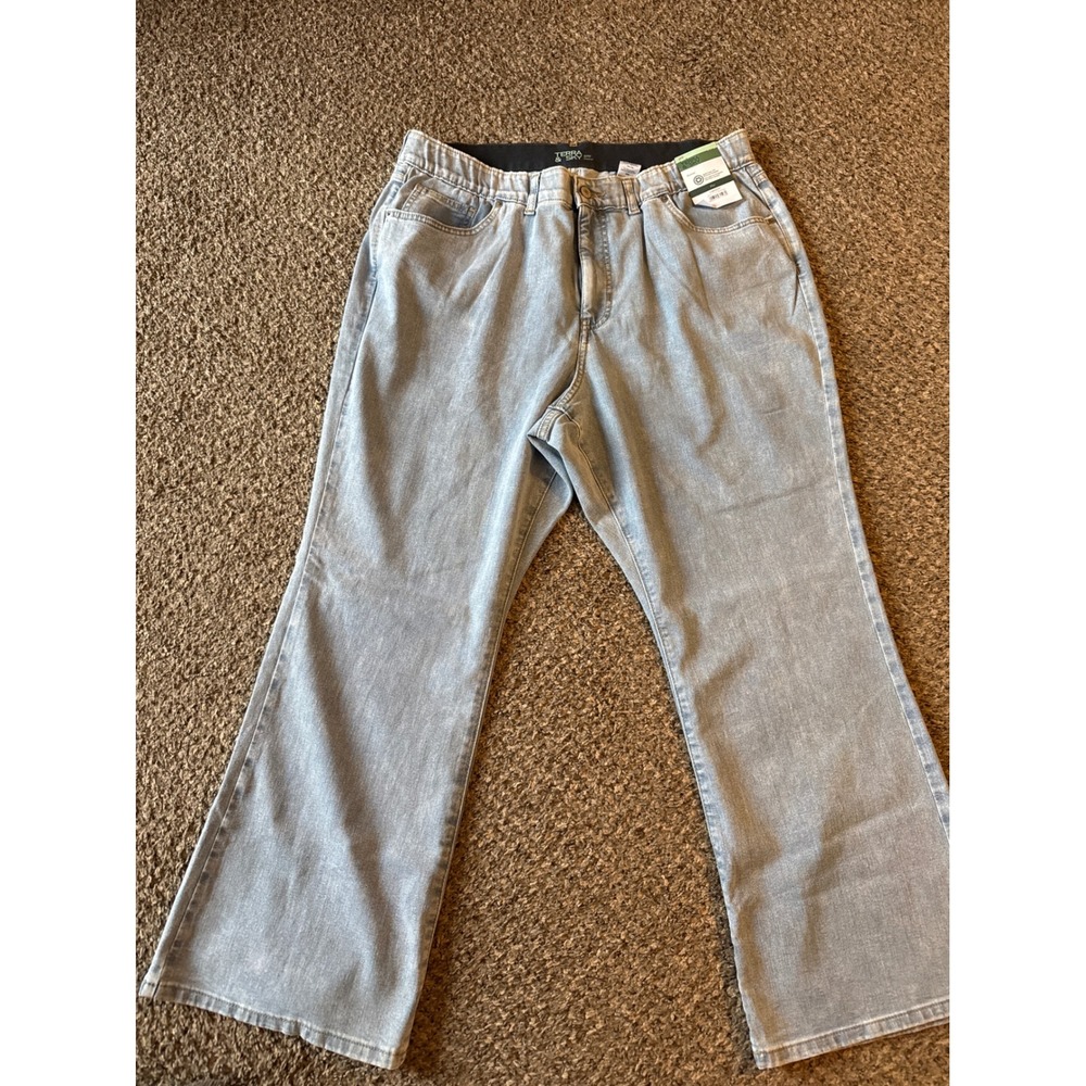 Terra & Sky Womens Plus 20W Bootcut Jeans Light Grace Wash Elastic Waist NWT